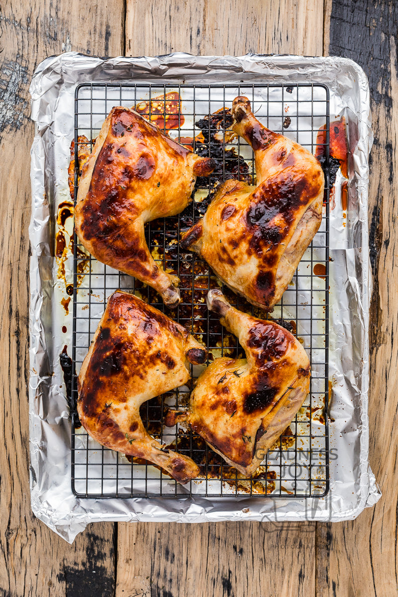Baked Chicken Leg Quarters & Orange Vinaigrette