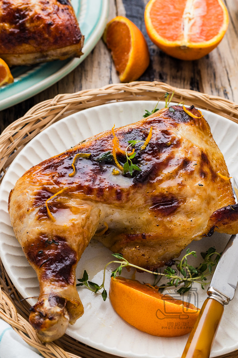 Baked Chicken Leg Quarters & Orange Vinaigrette