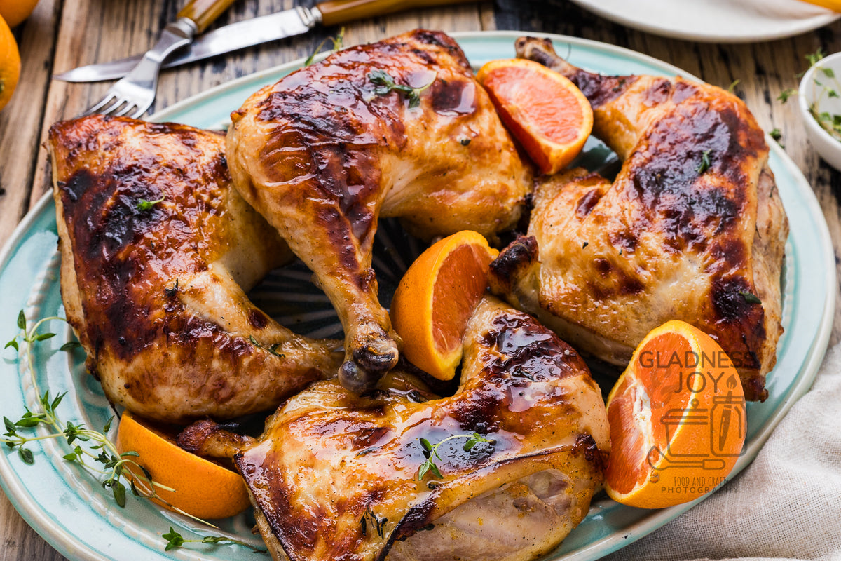 Baked Chicken Leg Quarters & Orange Vinaigrette