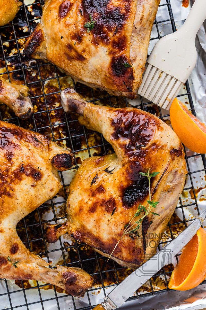 Baked Chicken Leg Quarters & Orange Vinaigrette