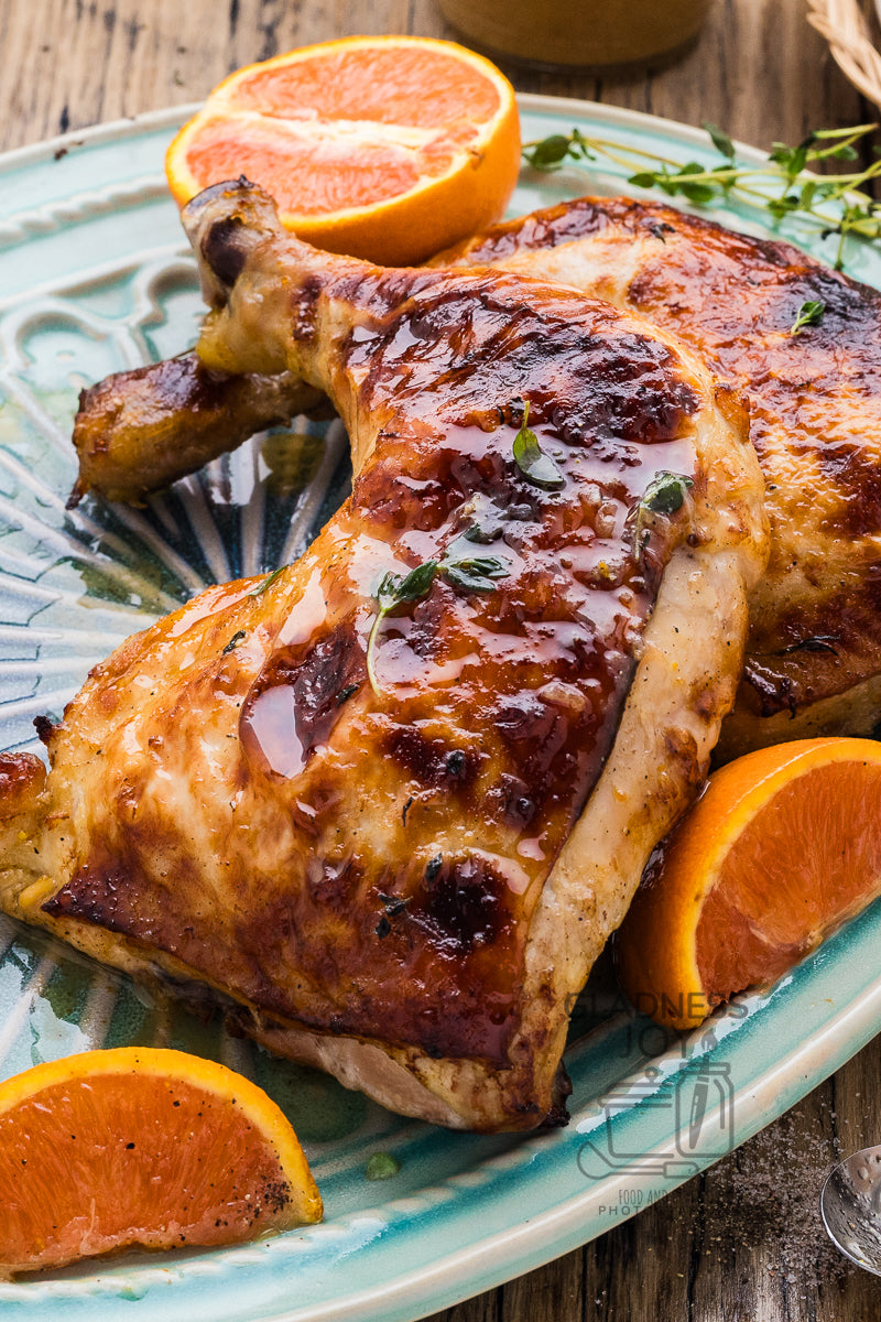 Baked Chicken Leg Quarters & Orange Vinaigrette