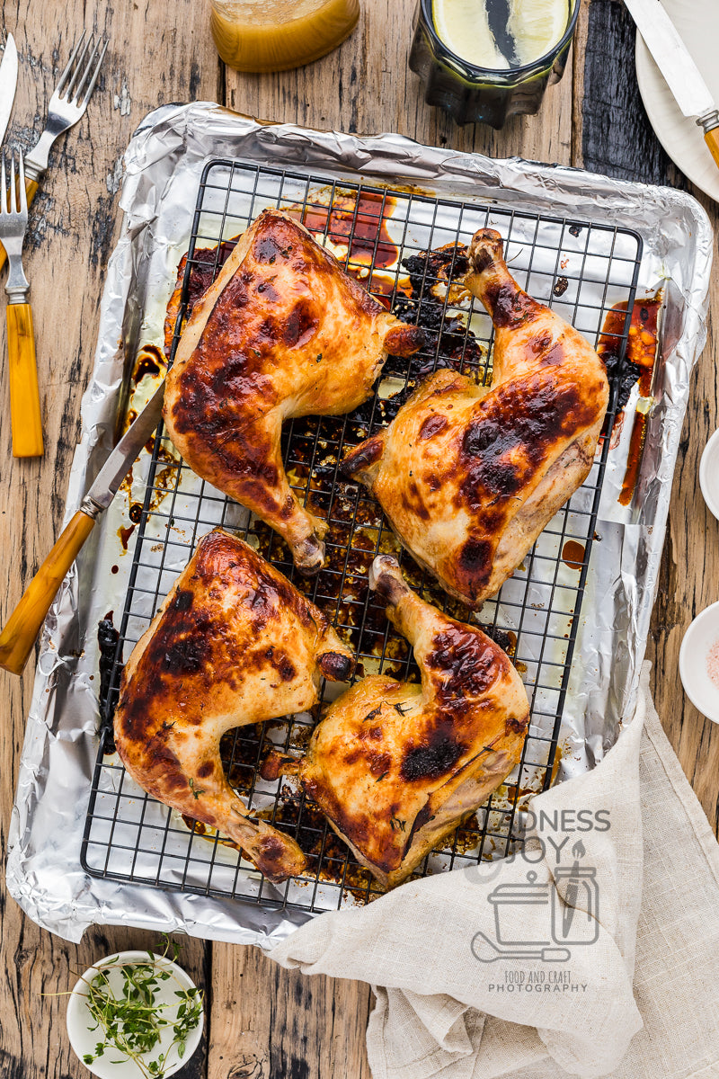 Baked Chicken Leg Quarters & Orange Vinaigrette