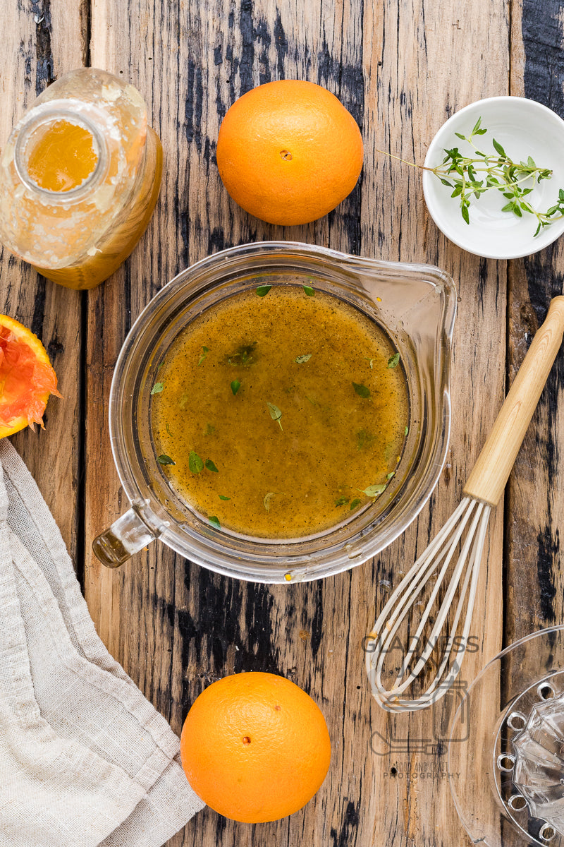 Baked Chicken Leg Quarters & Orange Vinaigrette