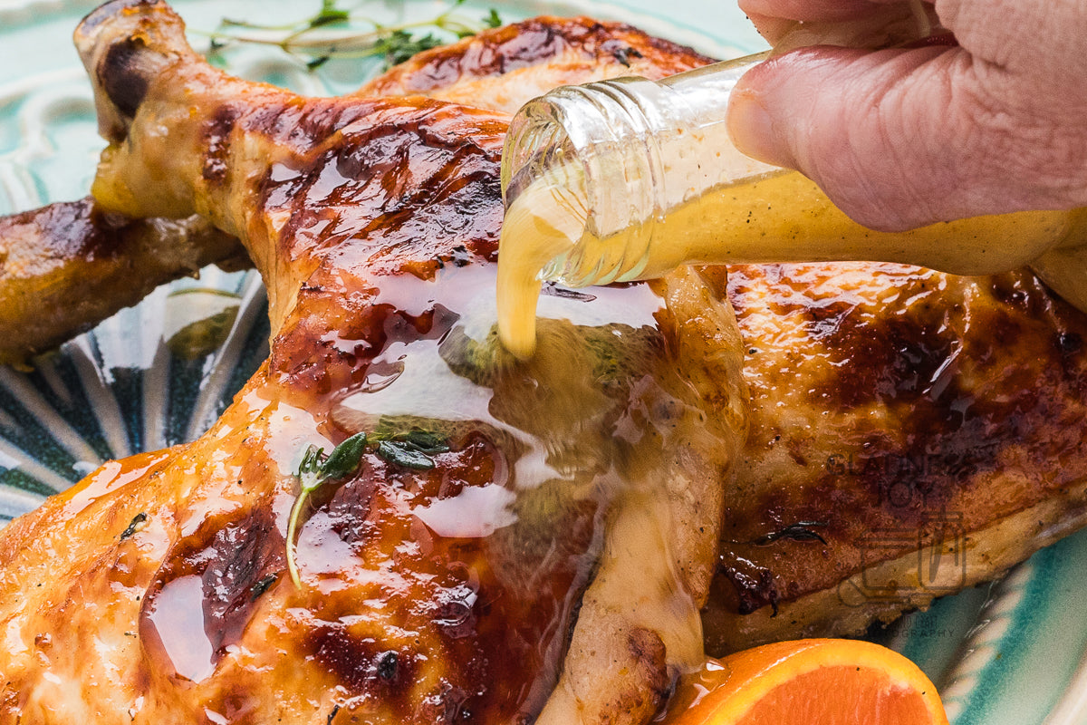 Baked Chicken Leg Quarters & Orange Vinaigrette