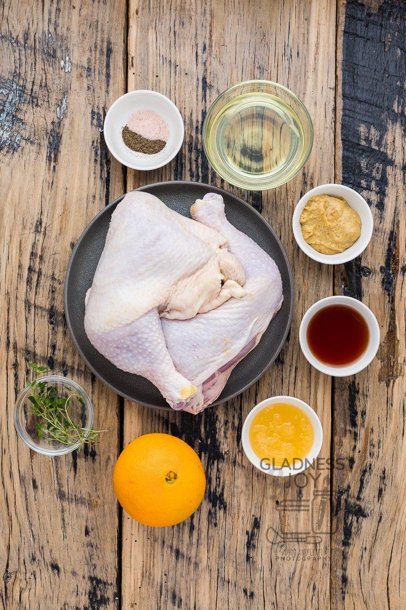 Baked Chicken Leg Quarters & Orange Vinaigrette
