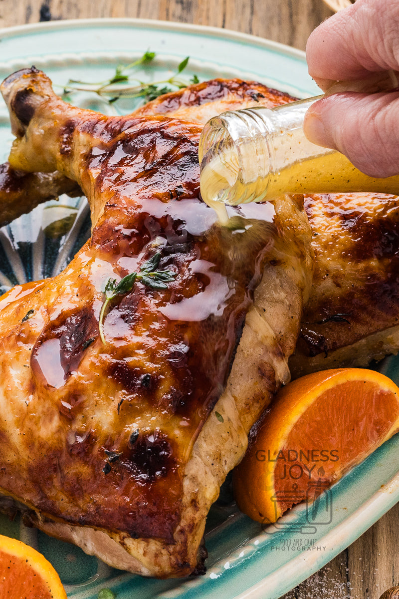 Baked Chicken Leg Quarters & Orange Vinaigrette