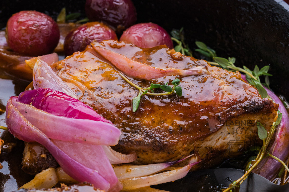 Glazed pork chops