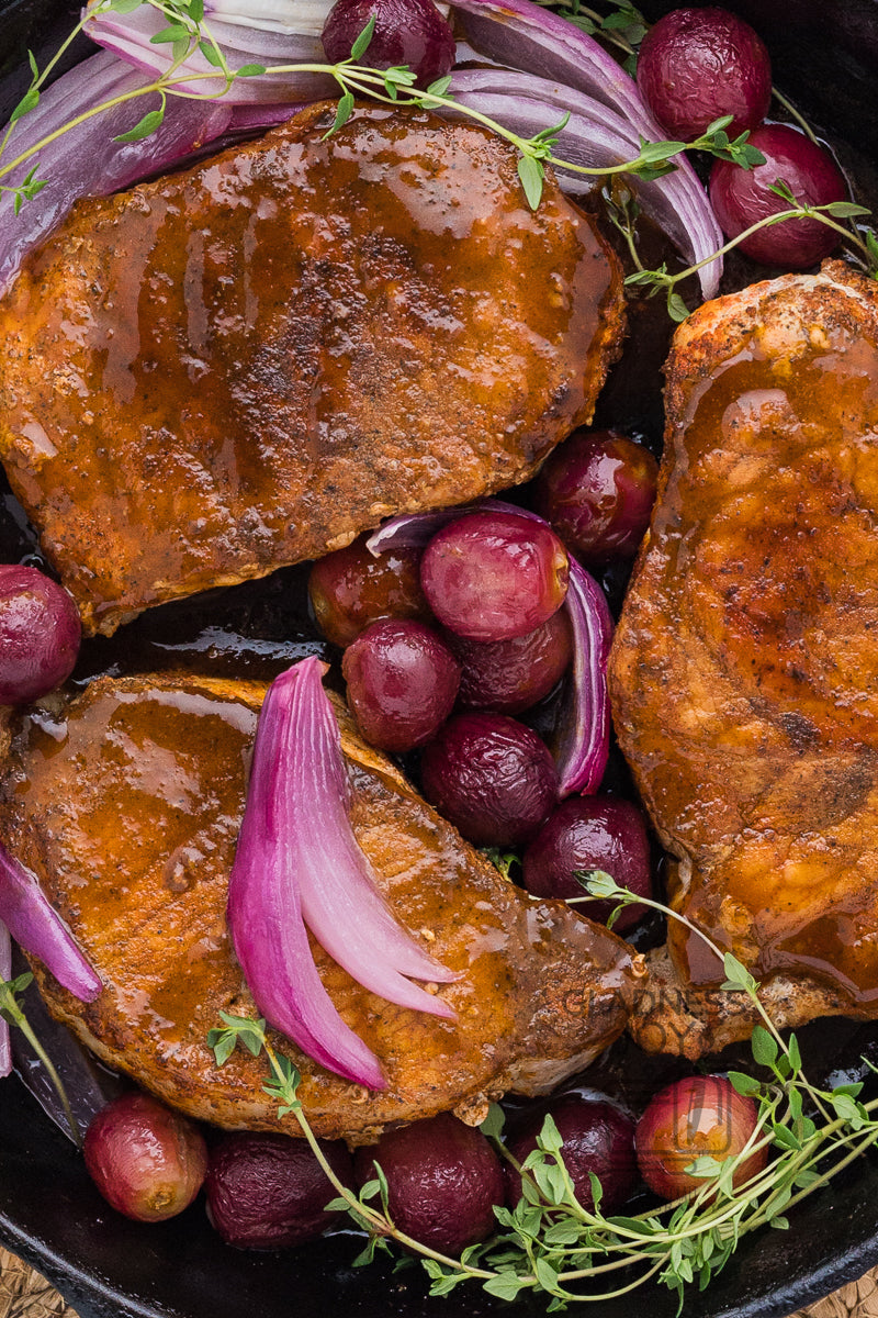 Glazed pork chops